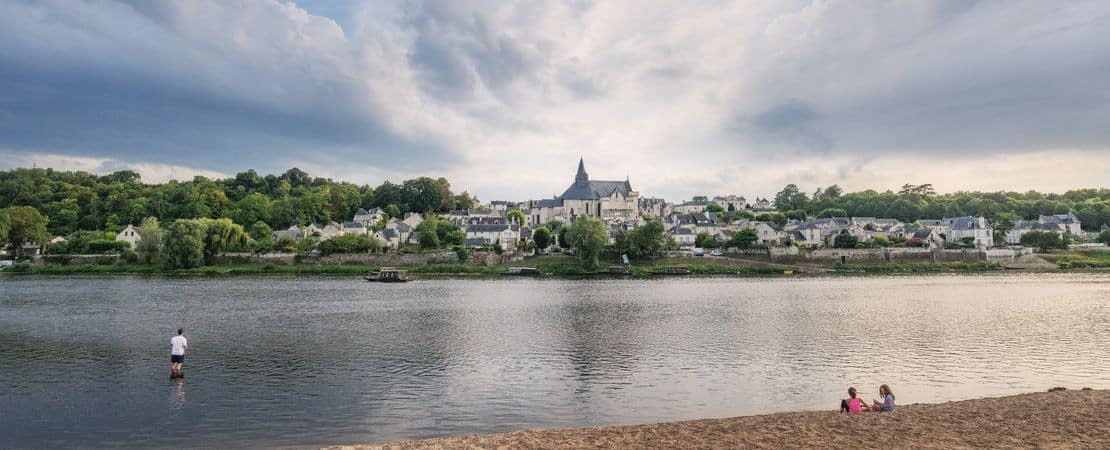 Vue sur le village de Candes Saint Martin depuis la rive en face