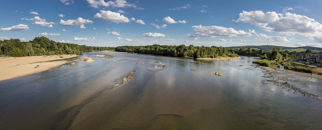 Vue de la Loire, bancs de sable et végétation