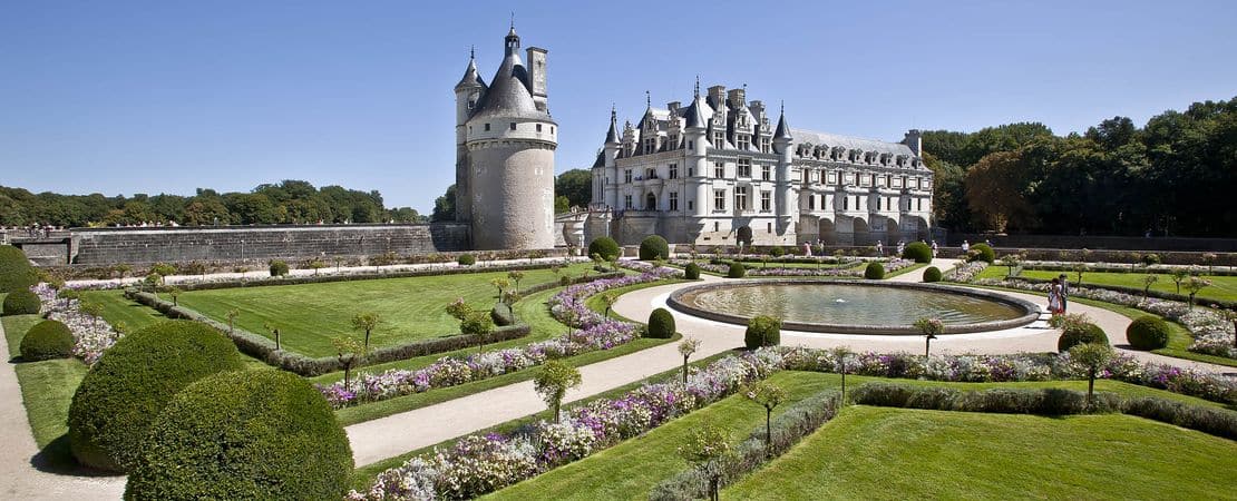 Vue sur le château depuis le jardin
