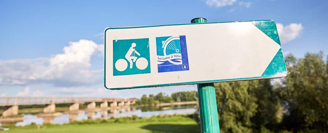 Panneau de signalisation sur La Loire à Vélo