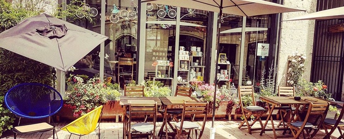 Vue de la terrasse du café