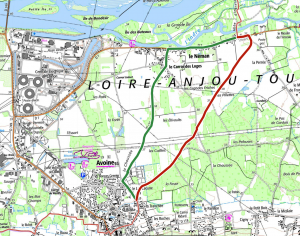 Tracé de La Loire à vélo à Avoine