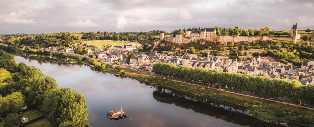 Vue de drone de Chinon
