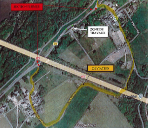 Carte de déviation à Villandry